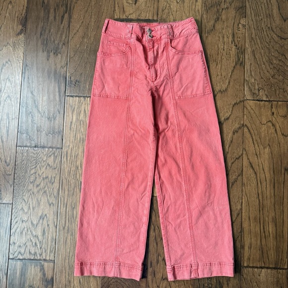 Pilcro Pants - Pilcro Women's 27 Wide Leg Cropped Pants High Rise Stretch Boho Spring